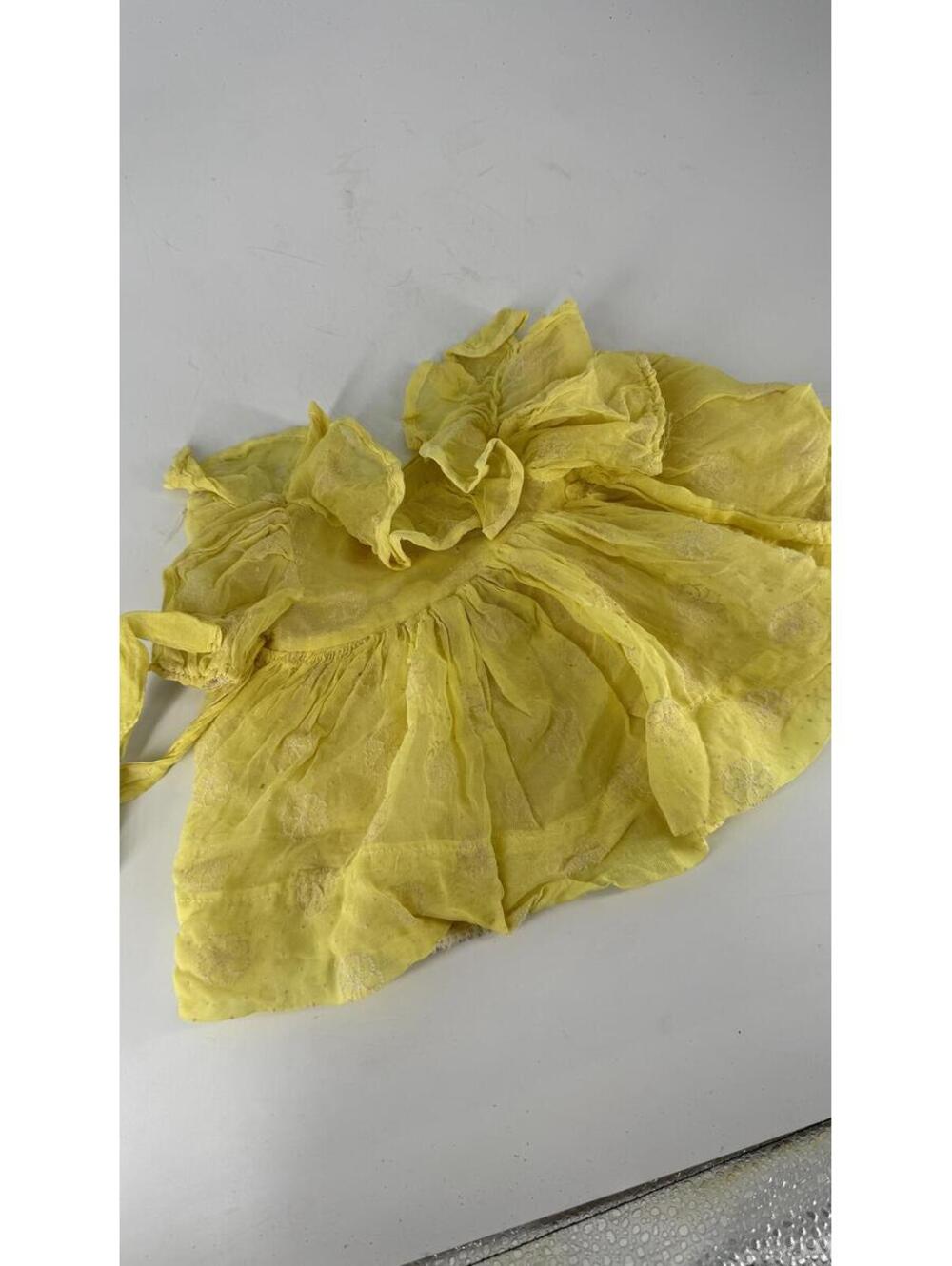 Vintage Sophie Originals Doll Dress Saks Fifth Avenue Yellow Lace Ruffle Outfit